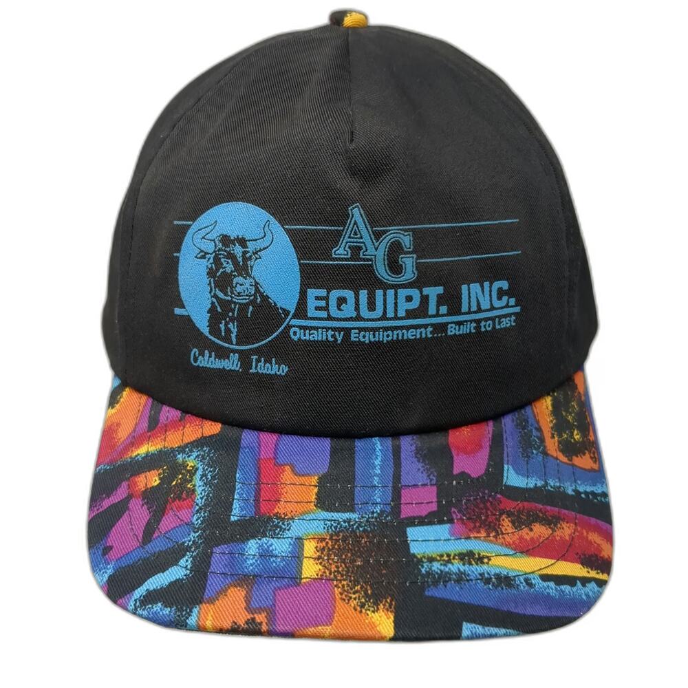 San Sun 5 Panel Black One Size Ag Equipt Inc Bull Idaho Graphic Snapback Hat